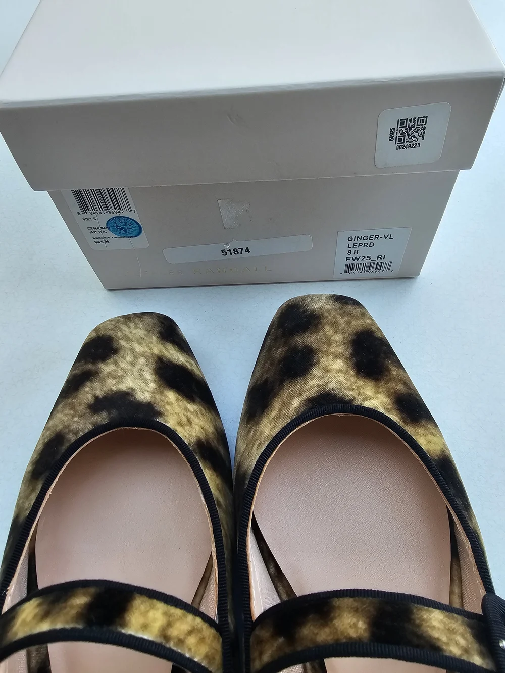 Loeffler Randall Ginger Leopard Velvet Mary Jane Flats